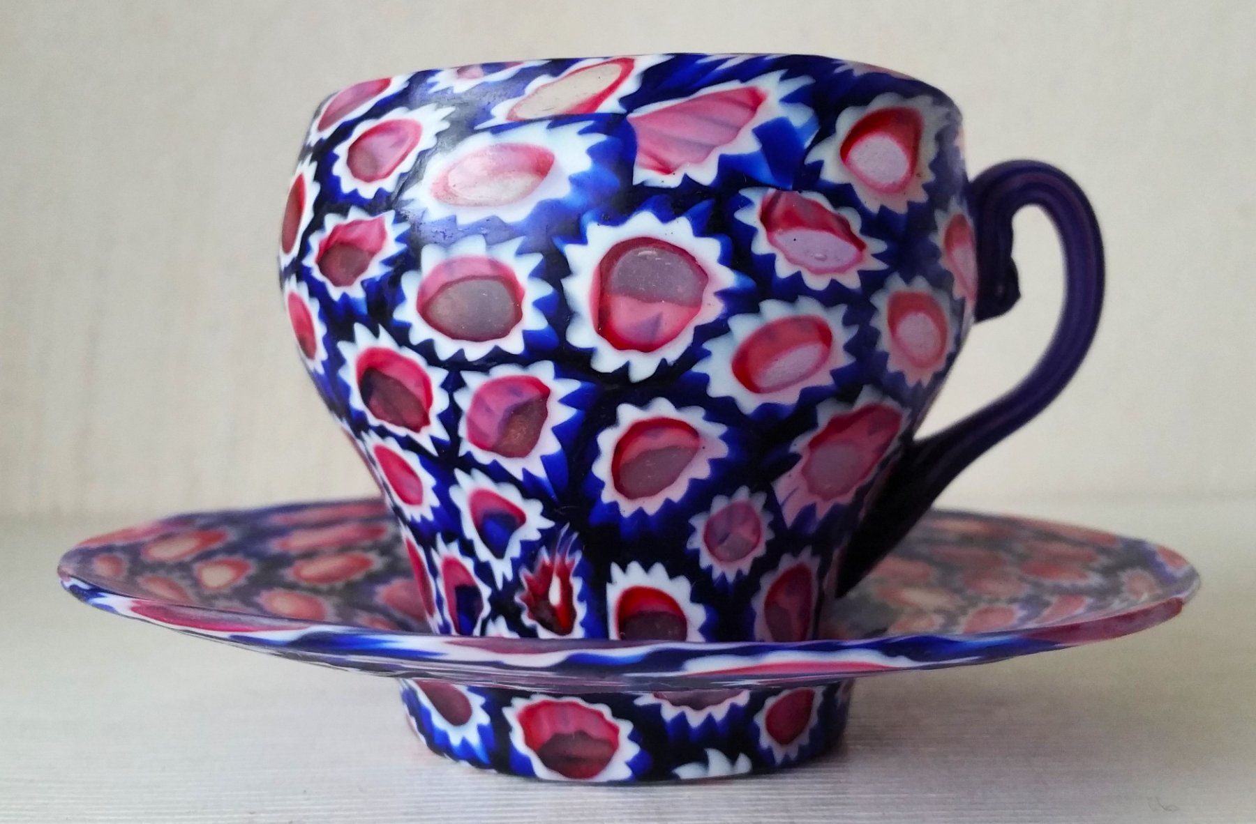 Tazze: MURANO Tasse mit Untertasse "Millefiori" – Usato da Oberriet SG venduto da ganesh435 2