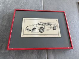 Zinn Grafik von Andreas Hentrich - Ferrari F40