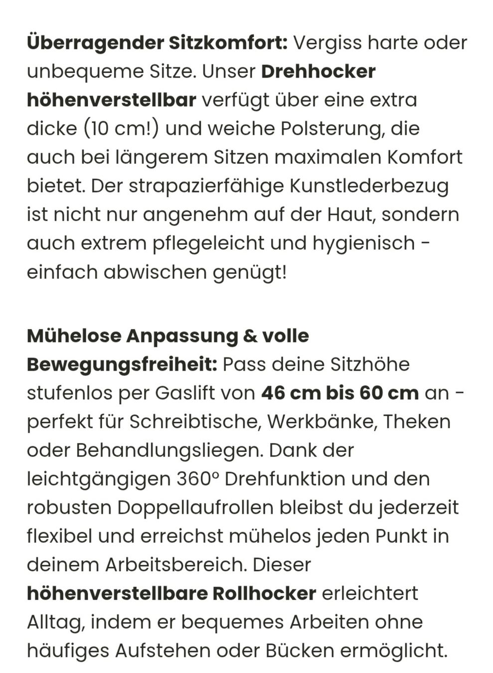Sgabelli: 3 Rollhocker/Drehhocker höhenverstellbar, Grau, Neu – Nuovo e nell'imballaggio originale da Gebertingen venduto da rosche117 3