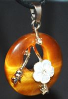 Halskette D-247 – Blume – Tigerauge – 28x28mm
