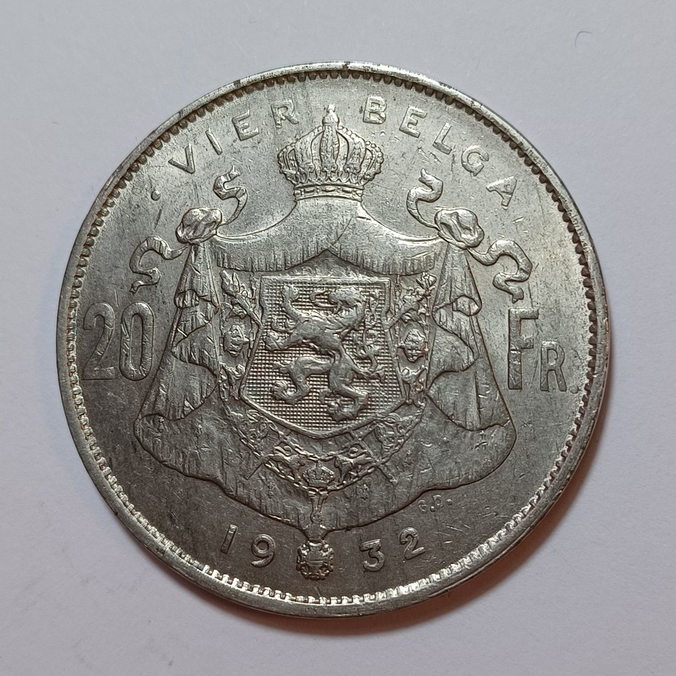 Tutti le monete: 20 Francs 1932 Belgien – Usato da Pfäffikon ZH venduto da Welt_Muenzen 1