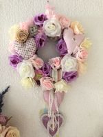 Vintageblumen Blumen Kranz  Shabbyblumen Türkranz Türdekp