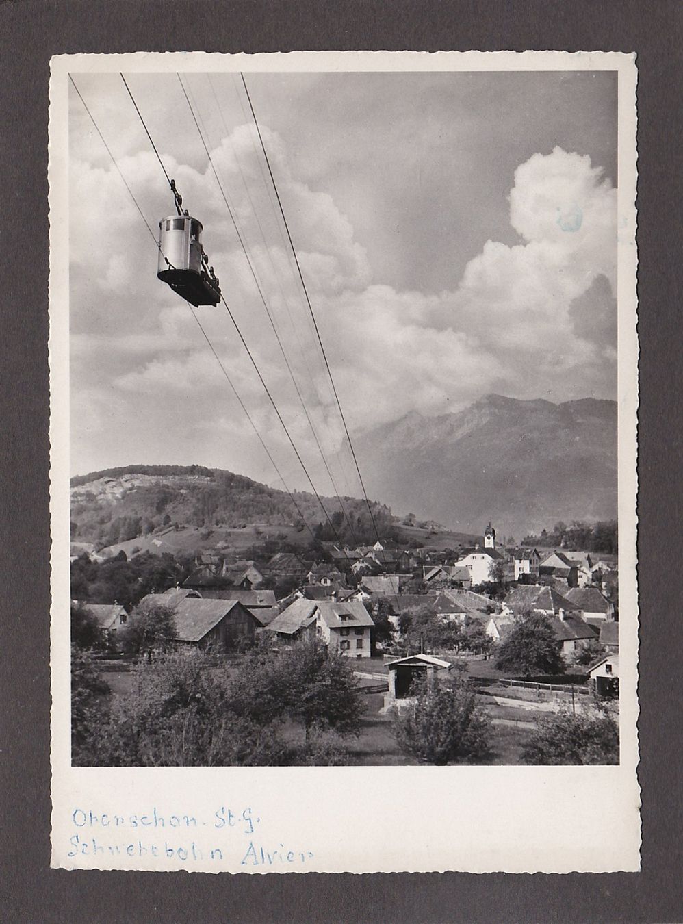 Cartoline postali: OBERSCHAN, Luftseilbahn Alvier, 1950 – Usato da Reiden venduto da cinfis