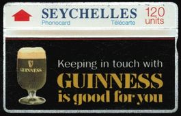 Telefonkarte Seychellen SEY-17 (201A) Guinness Bier ungebr.