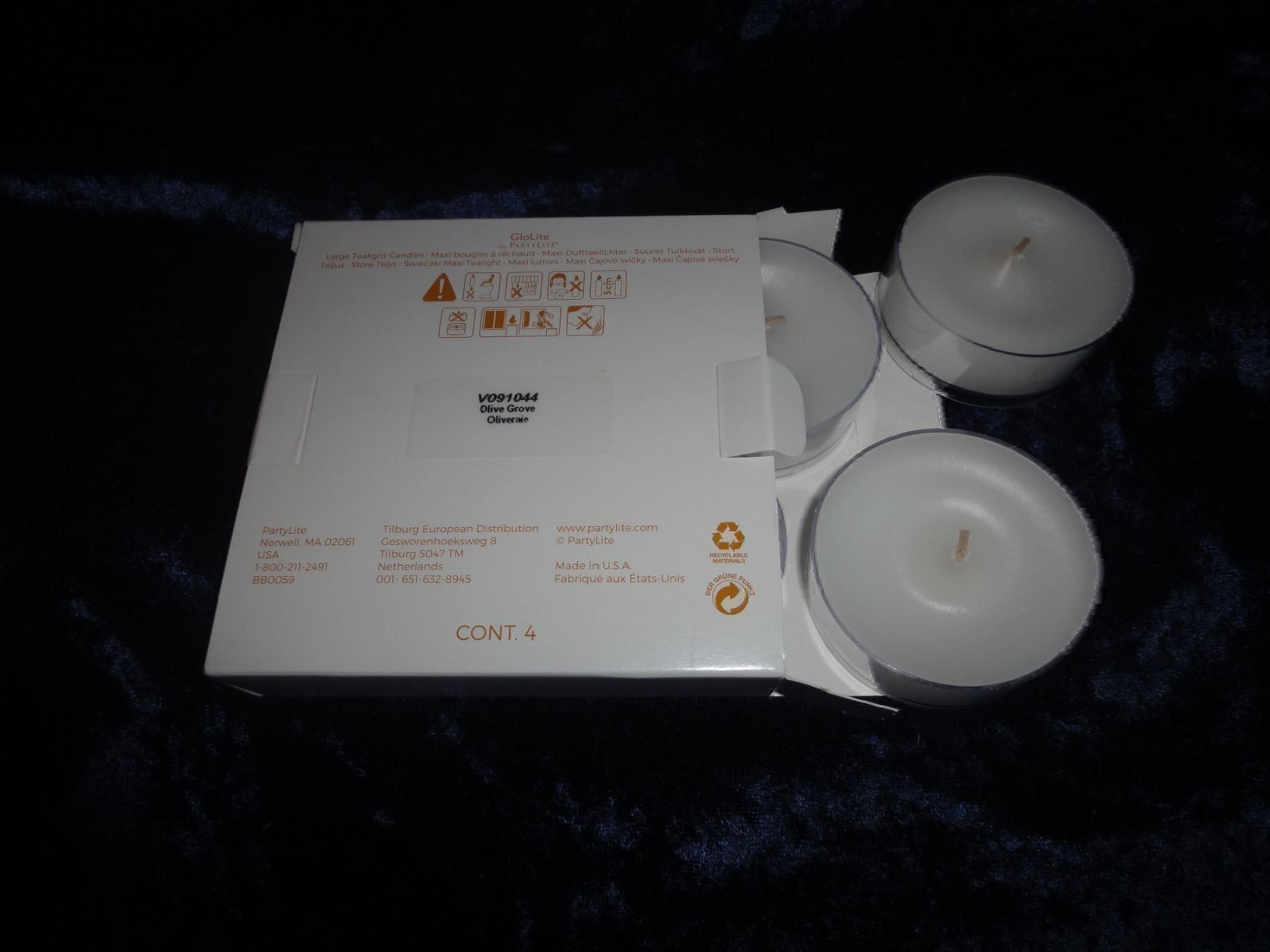 Partylite Candele: PartyLite - 4 Maxi-Teelichter Olivenhain – Nuovo e nell'imballaggio originale da Othmarsingen venduto da Kleibai