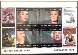 1995  - Gibraltar Marilyn Monroe - 100 Jahre Kino Block **