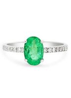 1.34tcw Smaragd Ring 14k Weissgold
