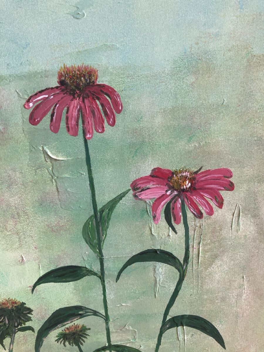 Dipinti: Acrylbild Echinacea – Nuovo (secondo la descrizione) da Winkel venduto da soblu01012 3