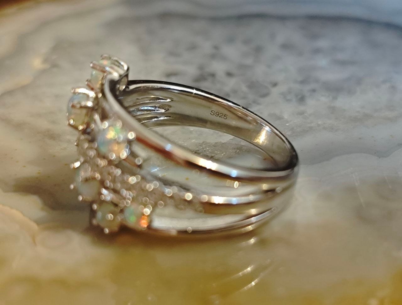 Ringe: ST. SILBER 925° ECHT ÀTHIOPIENOPAL RING MP DURCHMESSER 18 – Neu (gemäss Beschreibung) aus Weiningen ZH von actera 8
