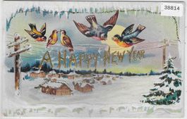 A Happy New Year - Präge-Litho
