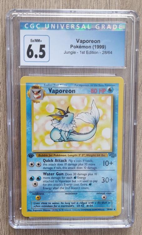 Vaporeon #28 PSA 8 /1st Edition / NM-MT /Pokemon Jungle Set