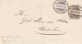 1891 Vertreteranzeige von Chur - Madulein Vollstempel 2Rp.