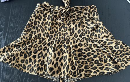 Zara Leopard Print Skirt With shorts underneath 