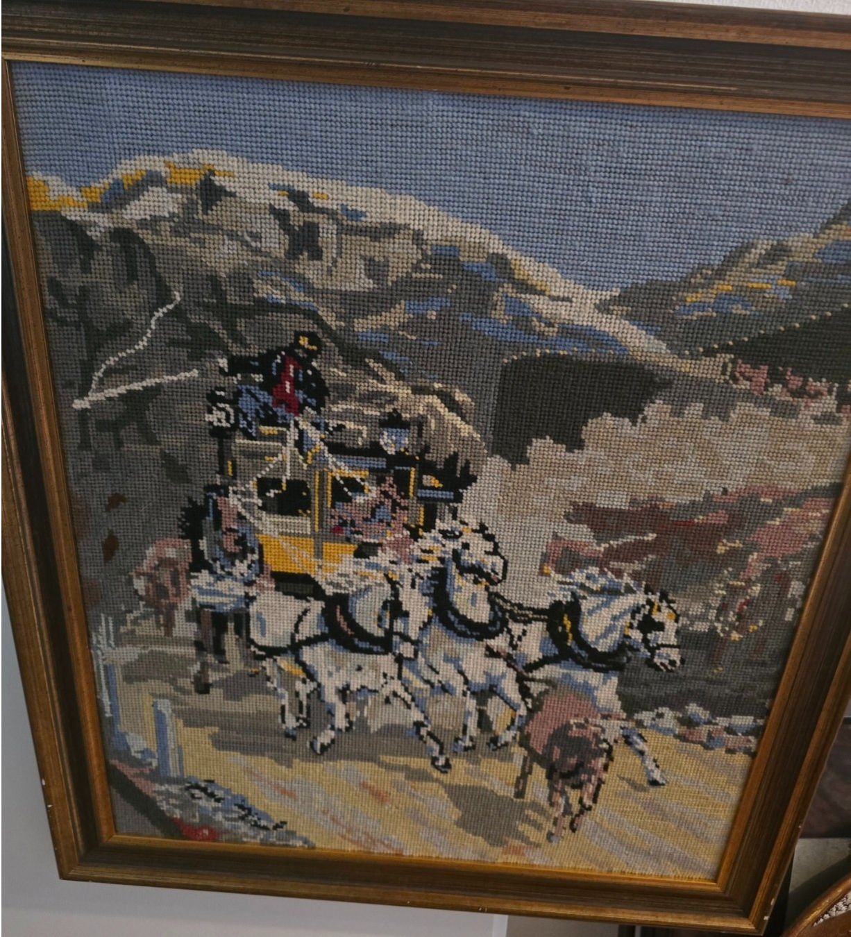 Teppiche: 2 Handgesticktes Gobelin Bild-Gotthardpass- Antik- beide sin – Gebraucht aus Kriens von atlas2014 3