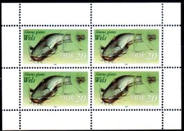 SÜSSWASSERFISCH WELS ** POSTFRISCH ** 4ERBLOCK 1987 - C766