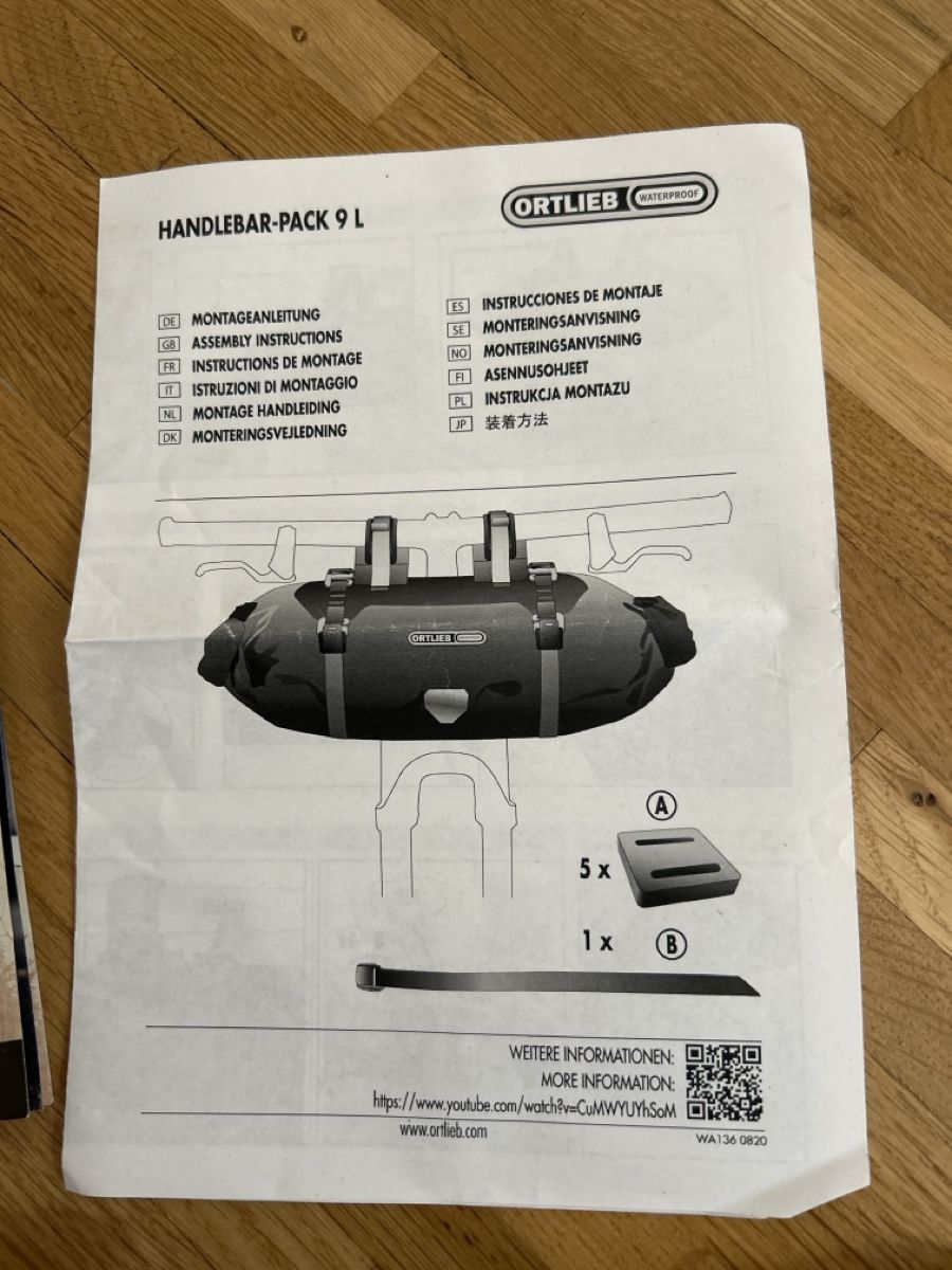 Ortlieb Borse: Sacoche Guidon Ortlieb Handlebar-Pack 9L – Usato da Biel/Bienne venduto da ponpon_bleu 1