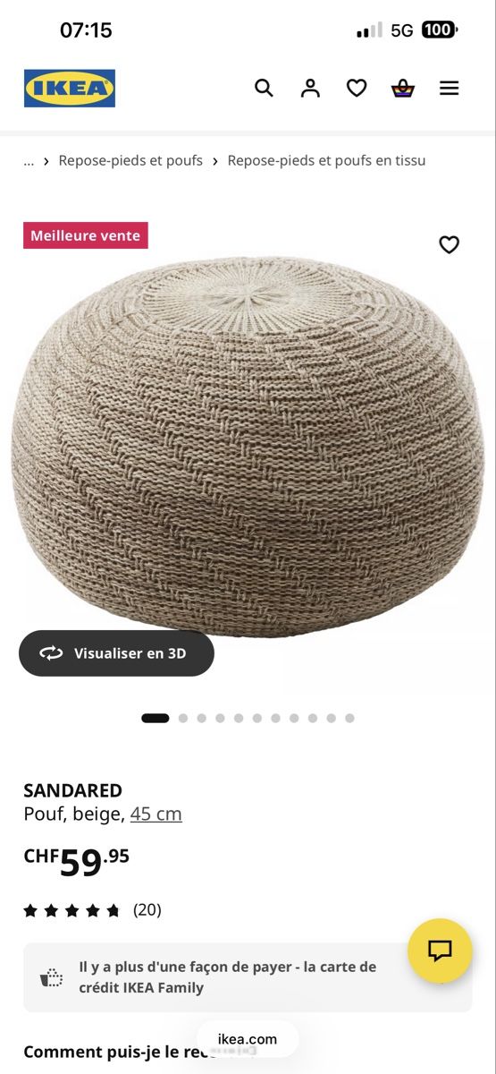 Ikea Tabourets: Poufs IKEA 3x – D'occasion à Delémont par YBroquet 4