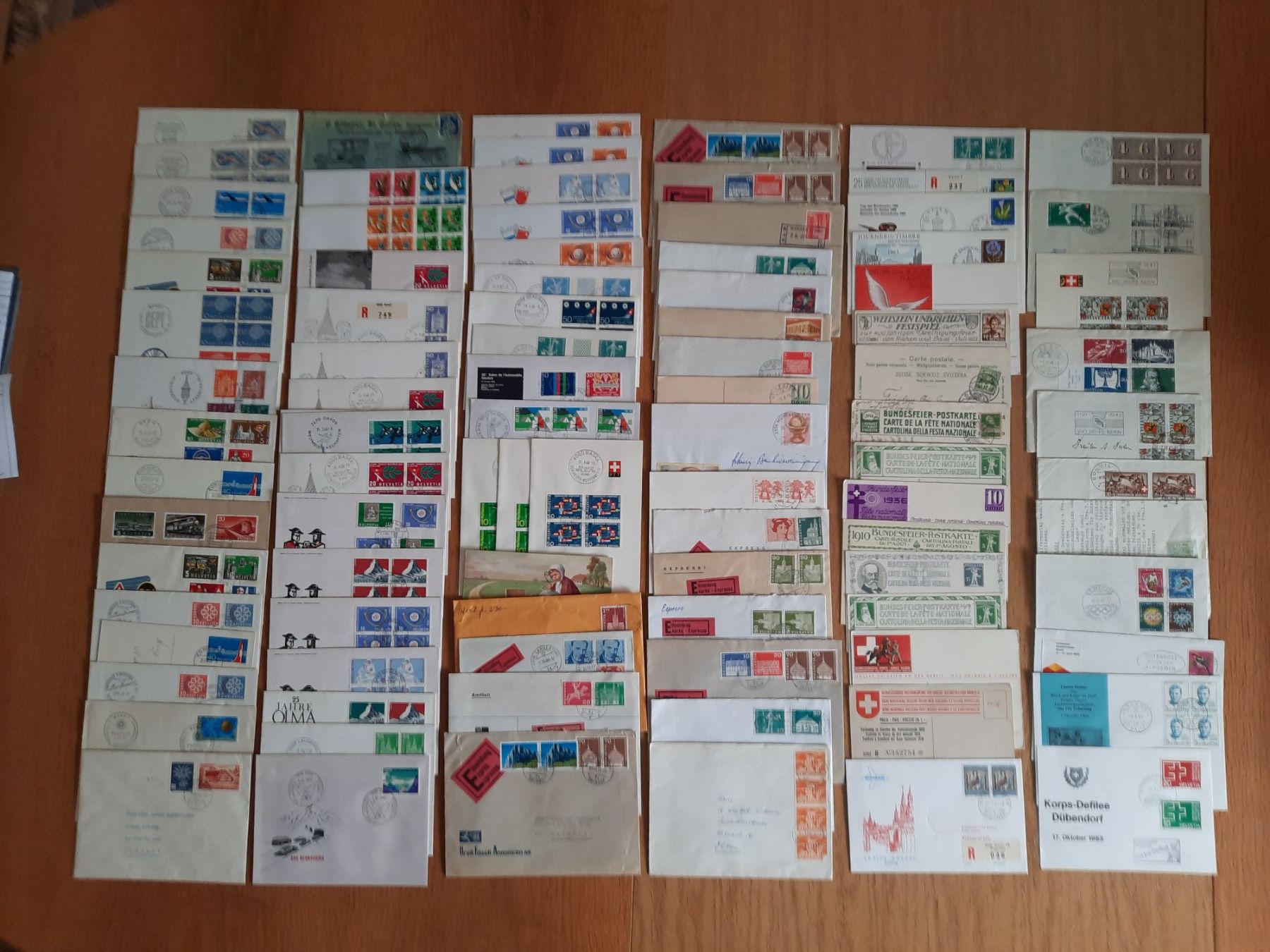 Alle Briefmarken: CH, 160 Briefe, Expr./ R / BF Karten / T d Br. etc. – Gebraucht aus Trimbach von monga01