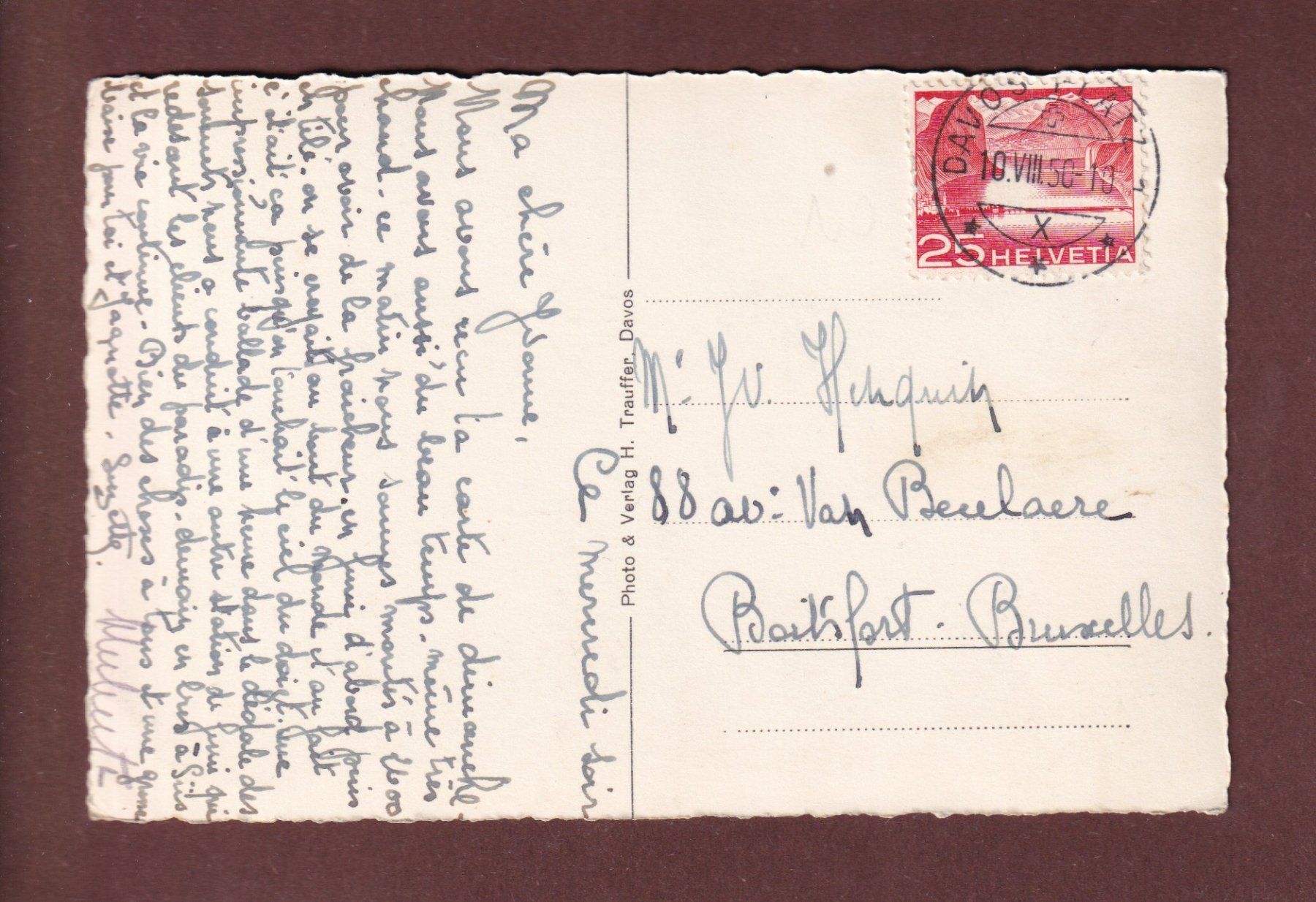 Cartes postales: FLÜELATAL - Weisshorn - 1950 – D'occasion à Pully par nicecards-shop 1