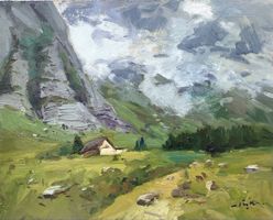 Auf der Schwägalp. Öl auf Leinwand