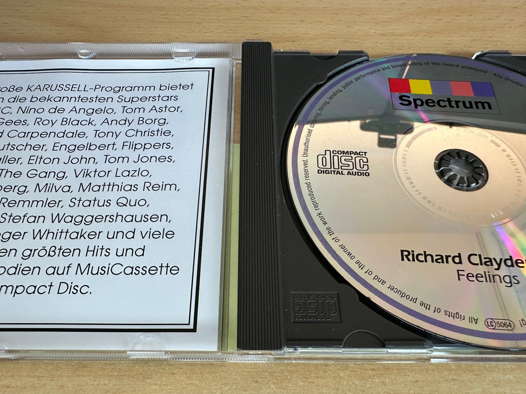 CD: Richard Clayderman – Feelings – Usato da Rikon im Tösstal venduto da Alpenmutz 2