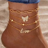 4 bracelets de cheville dorées NEUFS ✨️