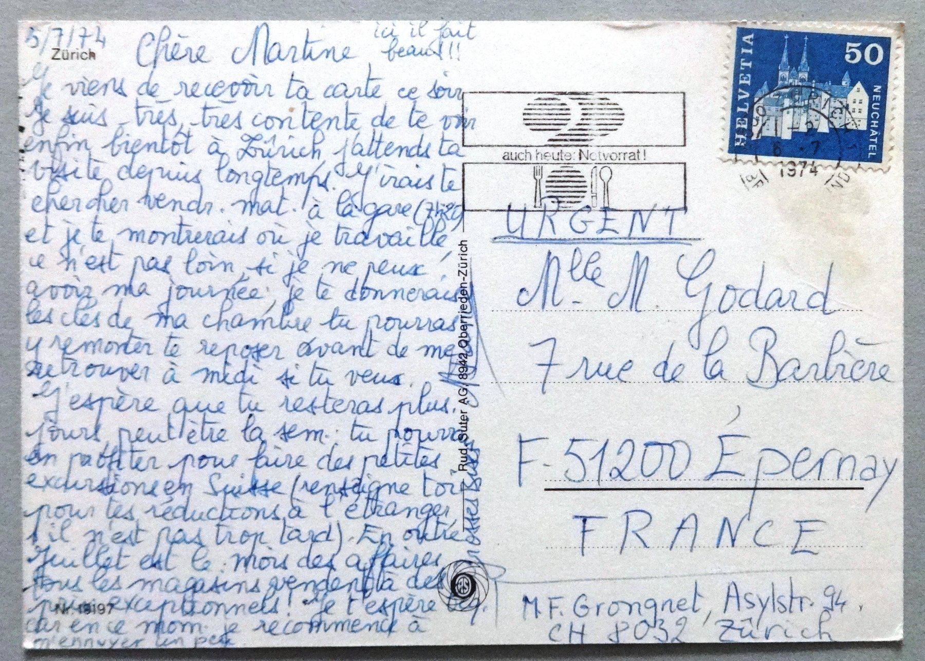 Cartes postales: Zürich – D'occasion à Fétigny par Billy2miny 1