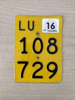 Mofanummer Nummernschild Mofa Töffli Luzern LU 108 729