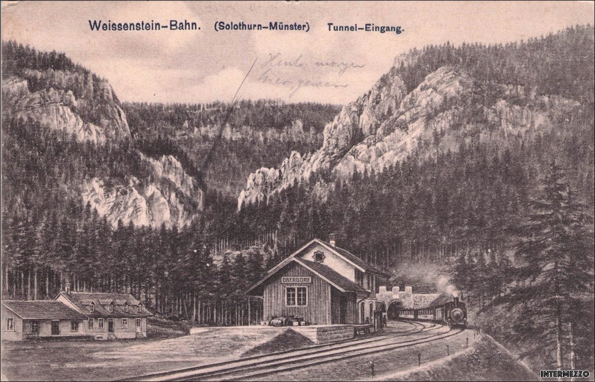 Cartoline postali: Bahn // 1908 Oberdorf SO Weissenstein-Bahn Dampf – Usato da Basel venduto da intermezzo12