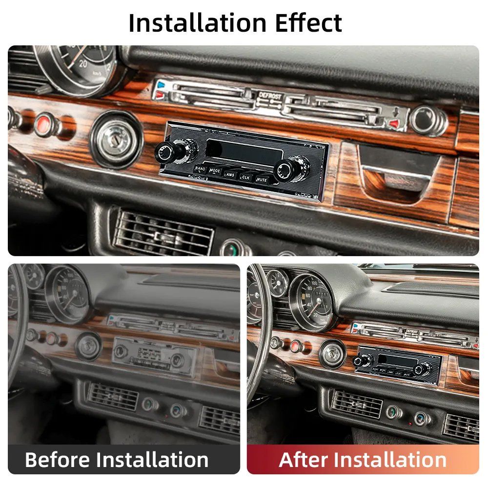 Tutti pezzi di ricambio auto: Retro Autoradio Oldtimer 1 DIN Bluetooth Internet Radio USB – Nuovo e nell'imballaggio originale da Chiasso venduto da online.shop 2