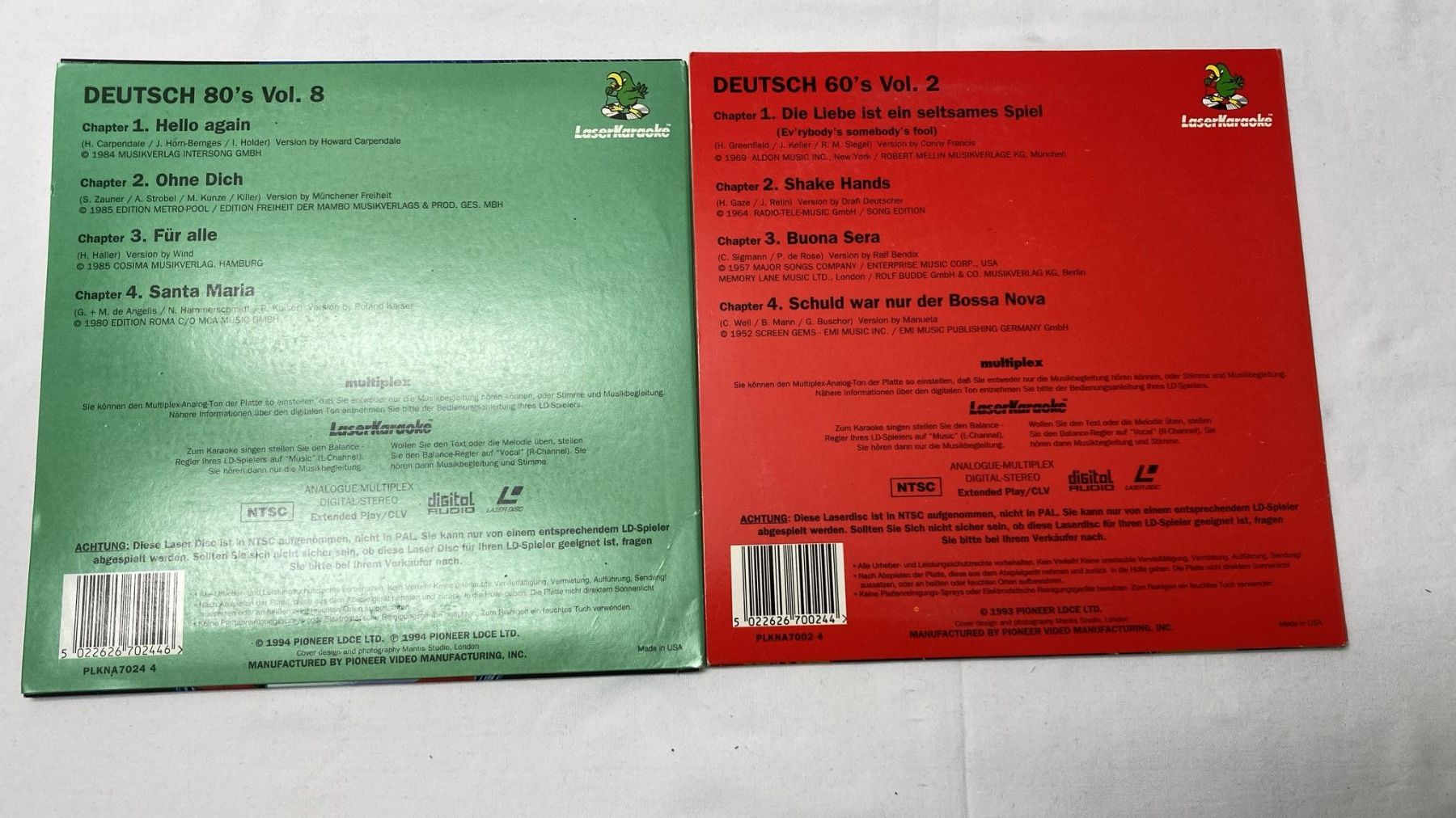 Tutti i DVDs: 2 Laser Karaoke Disc – Usato da Dietikon venduto da Rima57 1