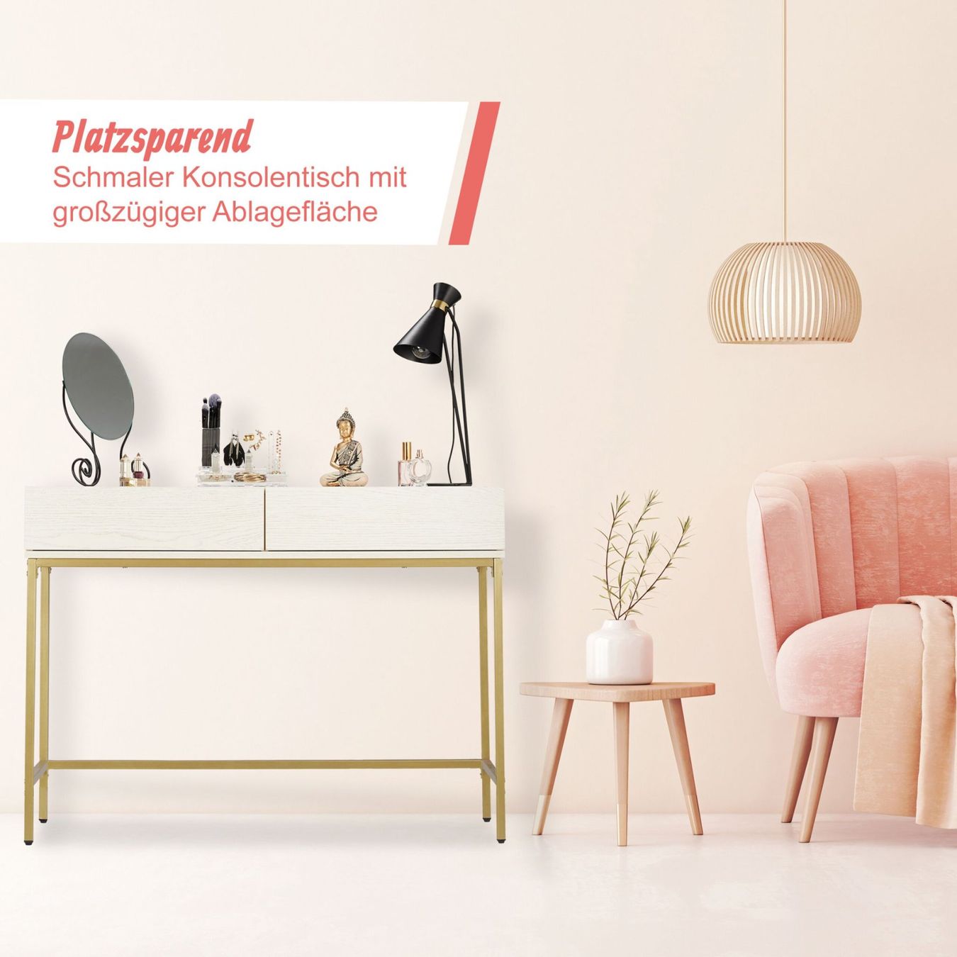 Cassettiere: Konsolentisch Gold Weiss – Nuovo e nell'imballaggio originale da Kreuzlingen venduto da DealBlitz 1