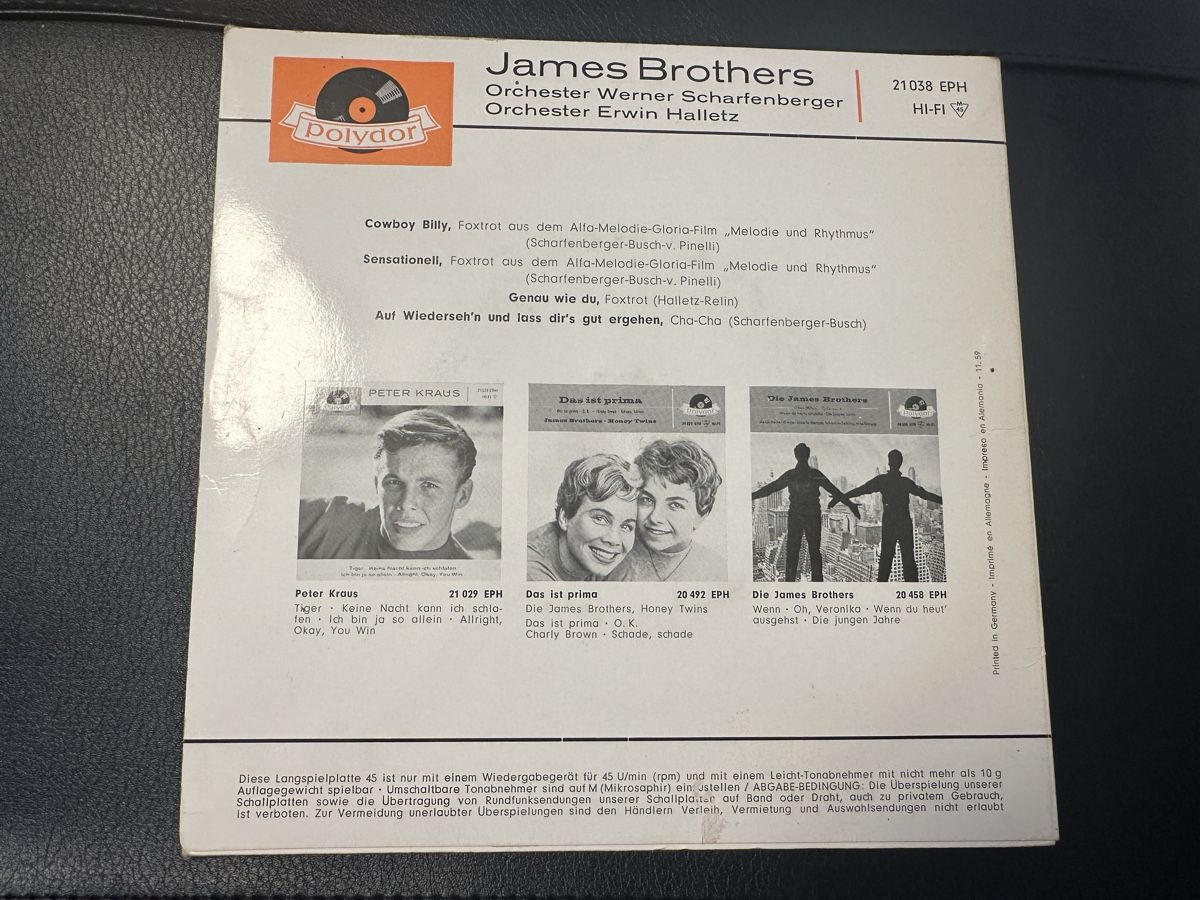 Dischi in vinile: James Brothers Cowboy Billy 7 " Vinyl Hifi – Usato da Zollikofen venduto da Taximan89 1