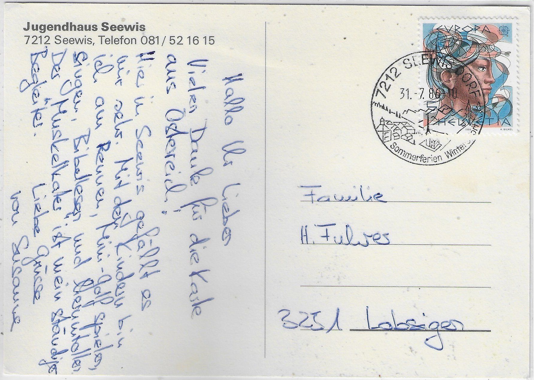 Cartes postales: Jugendhaus Seewis – D'occasion à Ettingen par Kartenplanet 1