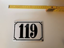 Schild Beschlag Hausnummer 119 antik look alt