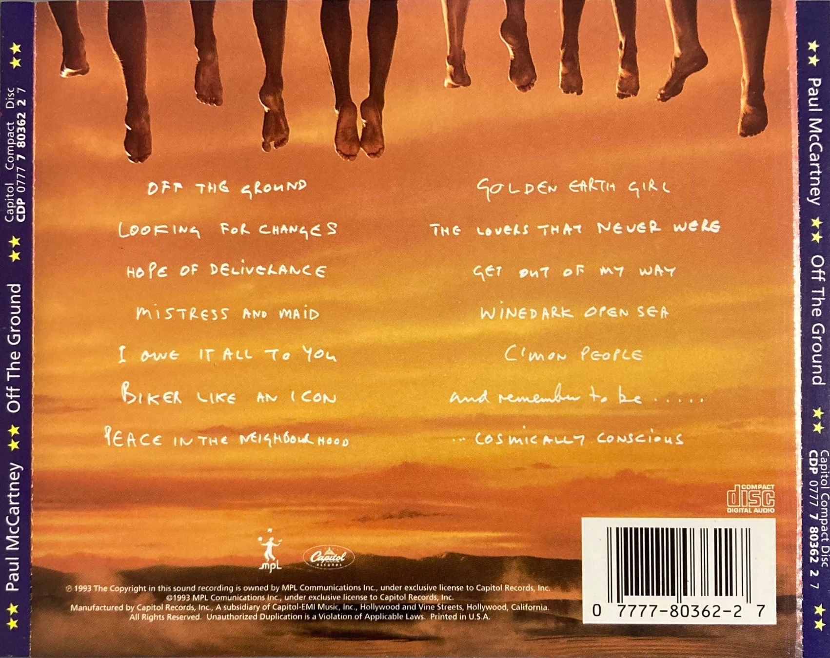CD: THE BEATLES / PAUL MCCARTNEY - OFF THE GROUND – Usato da Poliez-Pittet venduto da Newtown-Records 1