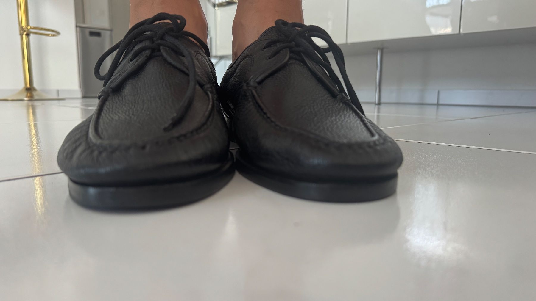 Herrenschuhe: Schuhe schwarz Leder Herren Grösse 48-49 – Gebraucht aus Altendorf von Ro 2