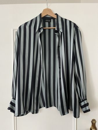 Akris Seidenbluse Streifen M/L