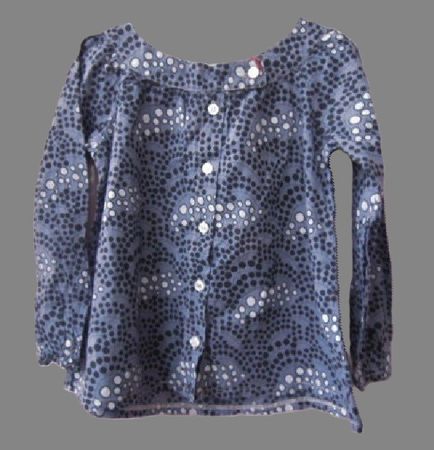 süsse Gr. 116 TUNIKA BLUSE grau-blau Ton mit Punkten s.Masse