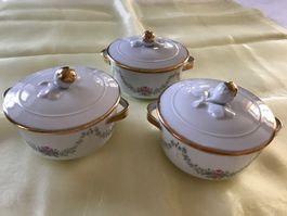 3 Suppenschalen mit Deckel