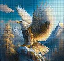 Kreuzstich-Handarbeit-Sticken-Adler-Bild-Deko- 30x30cm