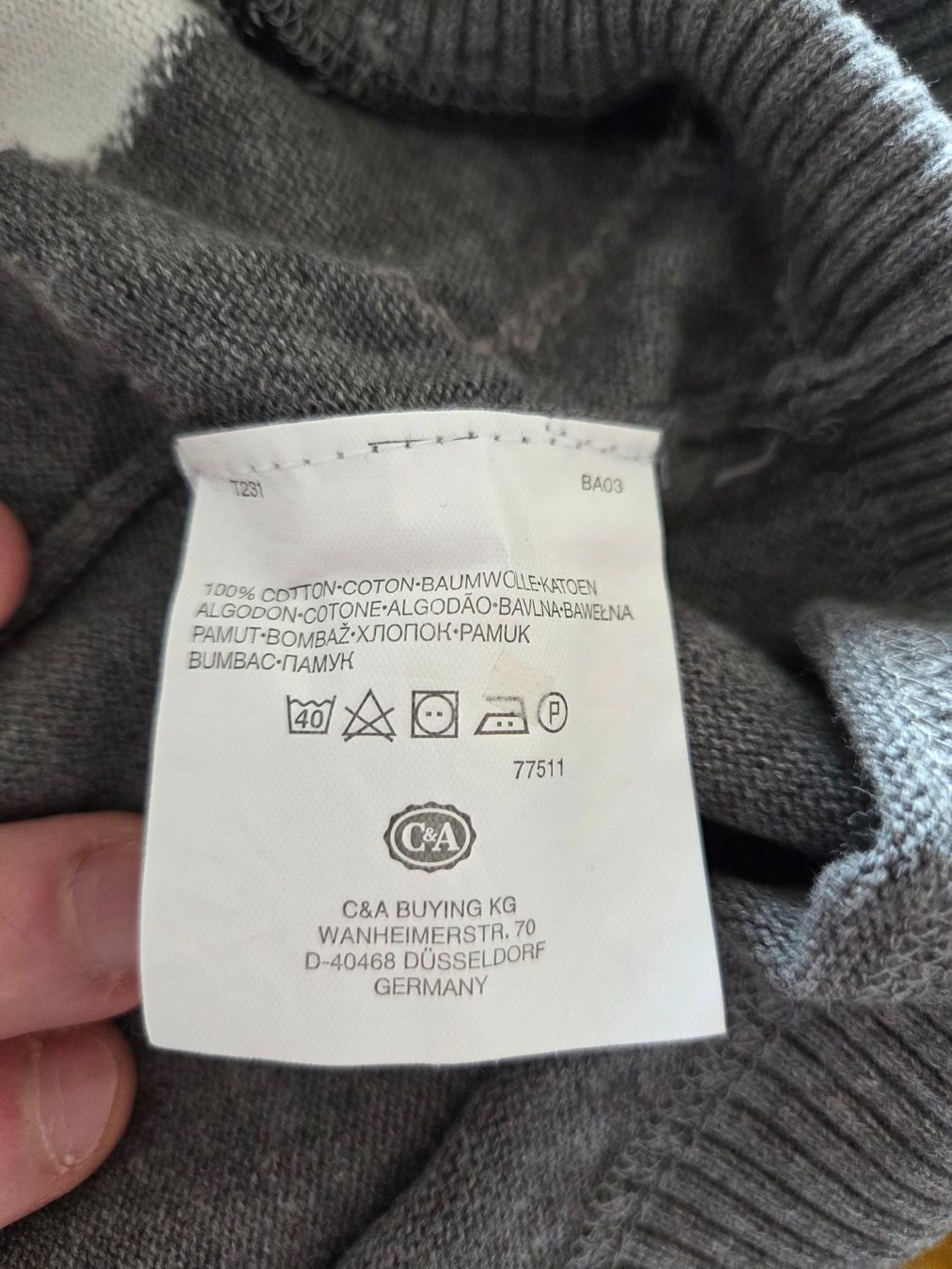 C&A Maglioni & Felpe: C&A Angelo Litrico Male Strickpullover L Grau Schwarz Weiss – Usato da Rothenburg venduto da RaphiS549 3