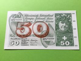 50 Franken Nötli 7 Februar 1974 Bankfrisch