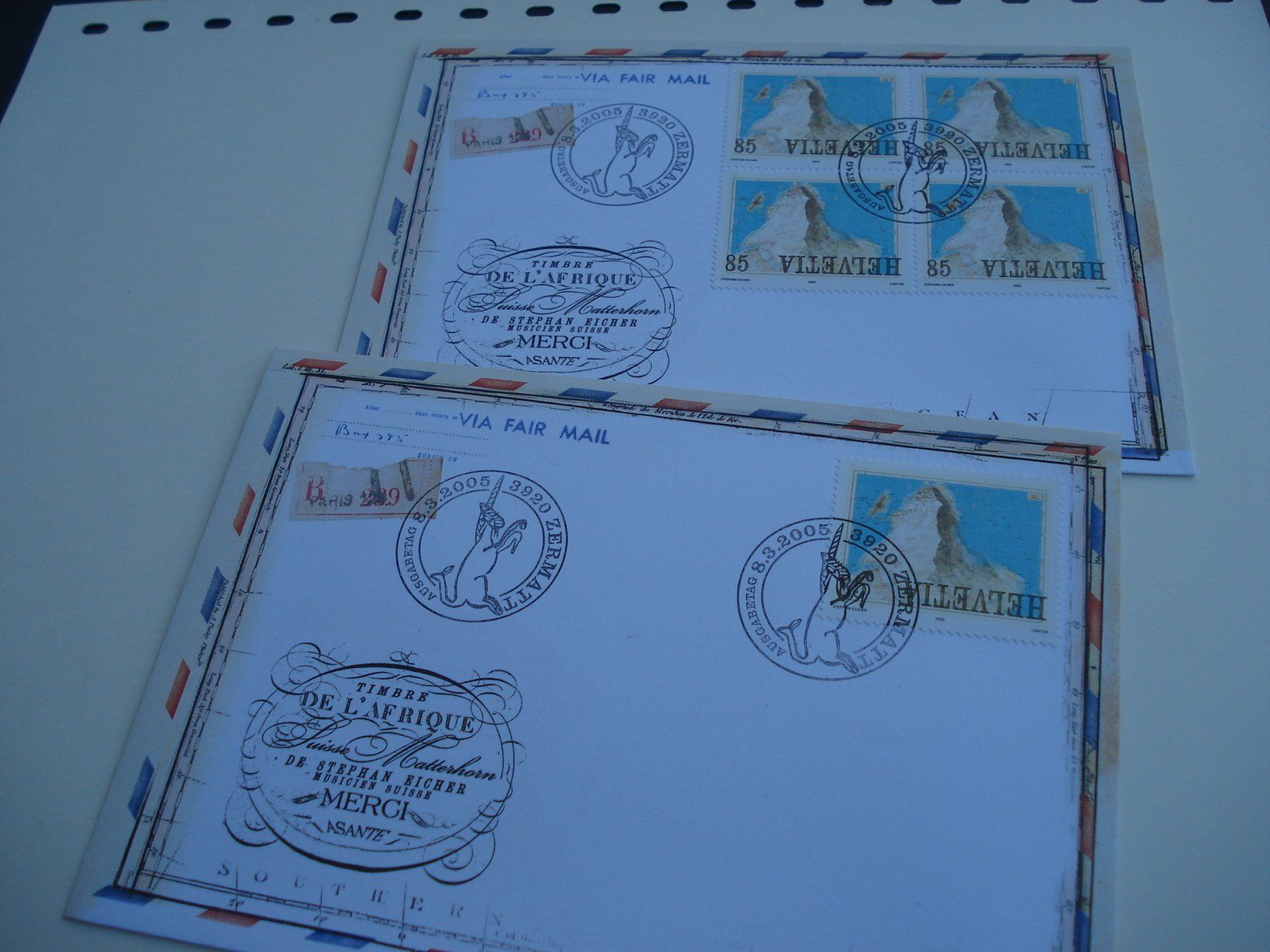 Tous les timbres: Marke Stephan Eicher 2005, FDC Einzel + 4erblock, 2 Bel – D'occasion à Niederwil AG par morostahu 1