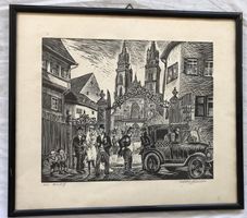 Arnold "Noldy" Gfeller (1902–1978) - Holzschnitt - Am Domhof