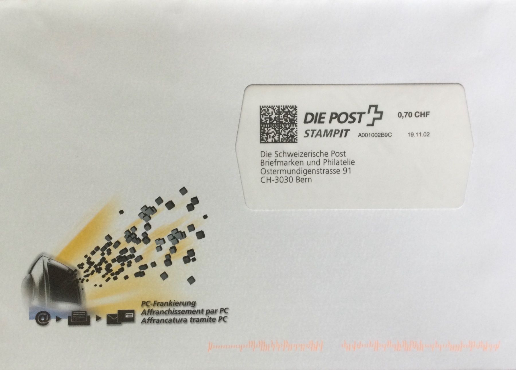 Tutti i francobolli: 4er Serie FDC: PC-Frankierung STAMPIT der Schweizer Post – Nuovo (secondo la descrizione) da Oftringen venduto da Waltereg 1