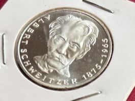 Deutschland 5 Silber-Mark 1975 100. Geb. Albert Schweitzer