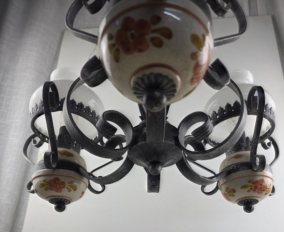 Lampadari & plafoniere: Antike Hängelampe mit Glas und Keramik – Usato da Flums venduto da Flumsantik 2