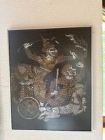 Asiatisches Wandbild 40×50cm mit mythischer Kriegsszene