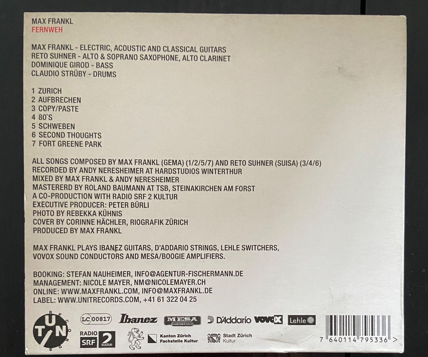 CD: Max Frankl – Fernweh CD – Usato da Luzern venduto da Lycka 1